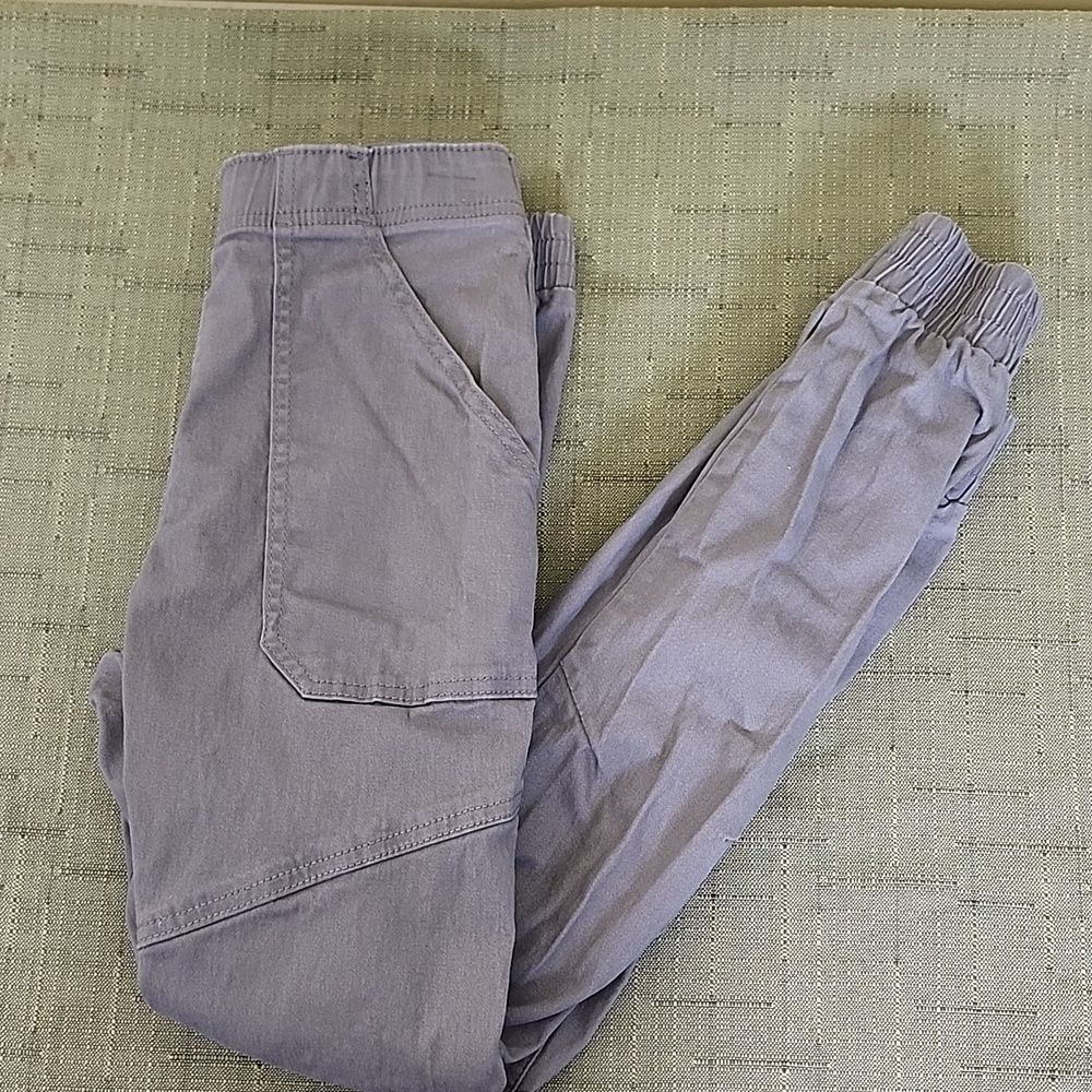 Sincerely Jules Women's Elastic Waist Gray Cargo Pants with Elastic Leg Openings